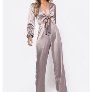 Tobi Satin Jumpsuit, New With Tags